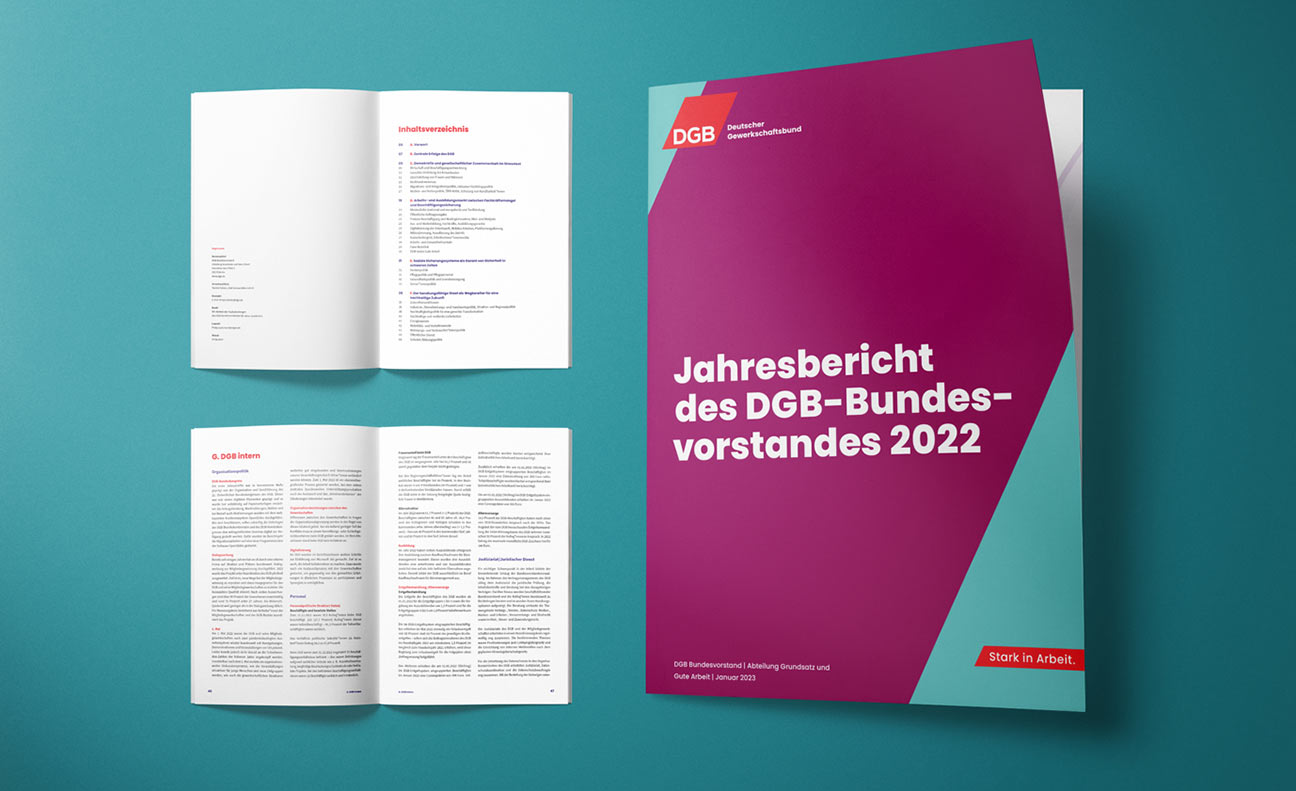 Gestaltung des DGB-Jahresberichts