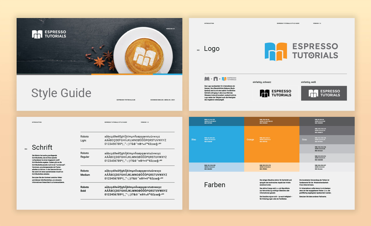 Corporate Design Style Guide für E-Learning-Plattform