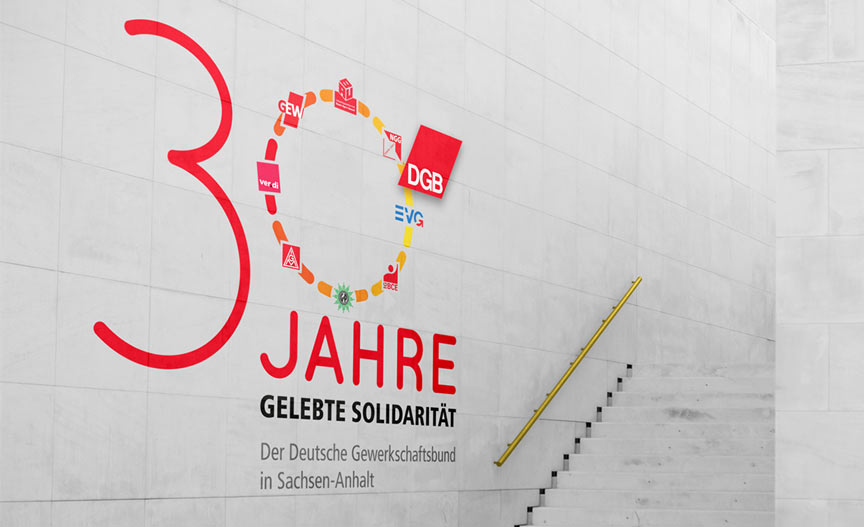 Jubiläums-Logo für den Deutschen Gewerkschaftsbund