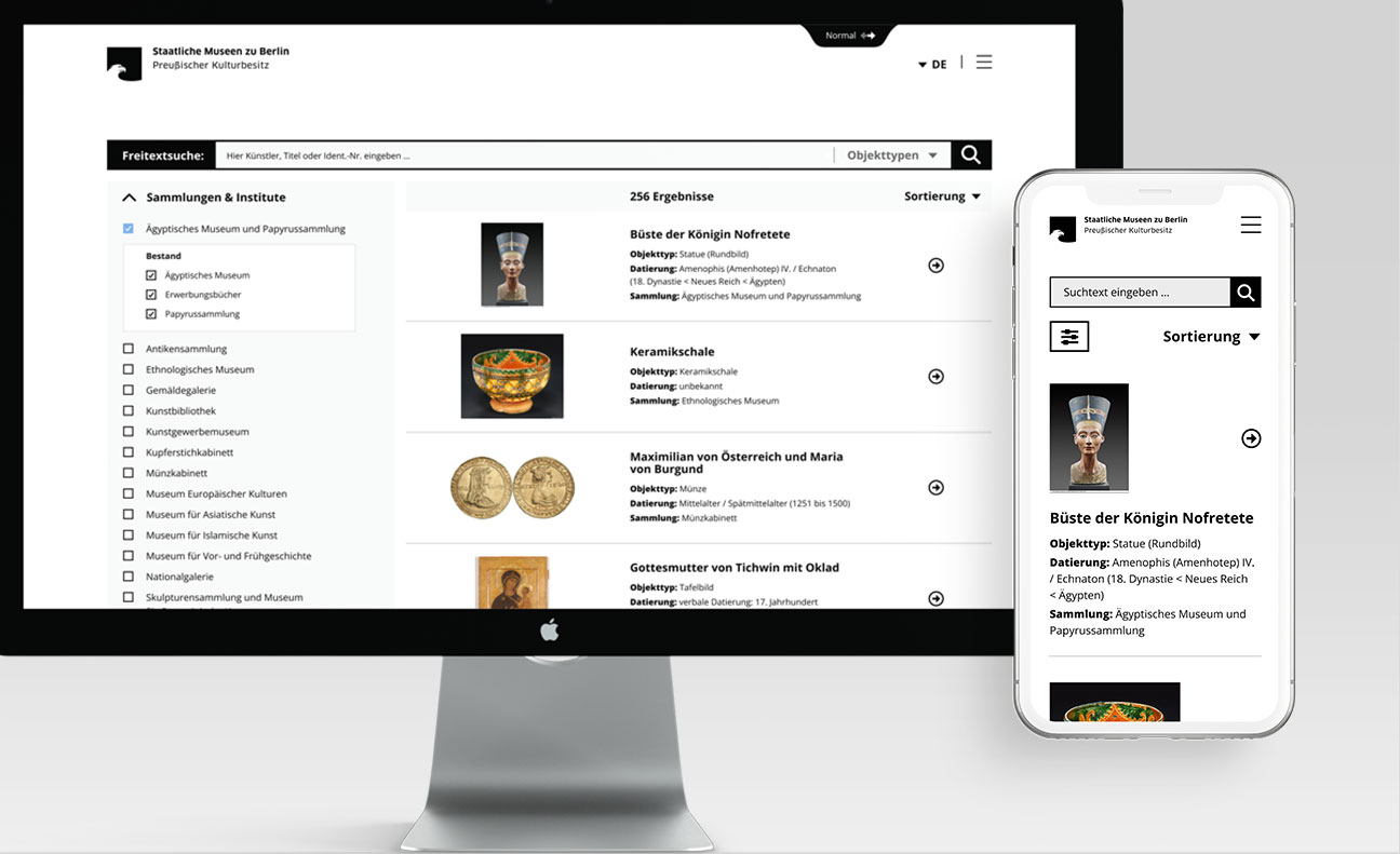 UX und UI Design für Recherche-Plattform mit komplexen Filter- und Suchfunktionen