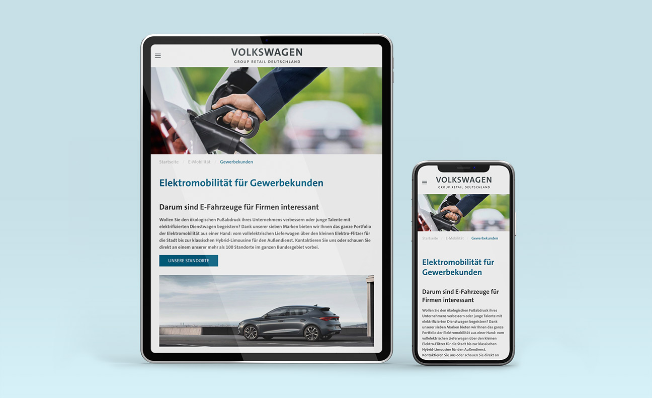 Responsive Website-Design für Volkswagen GRD