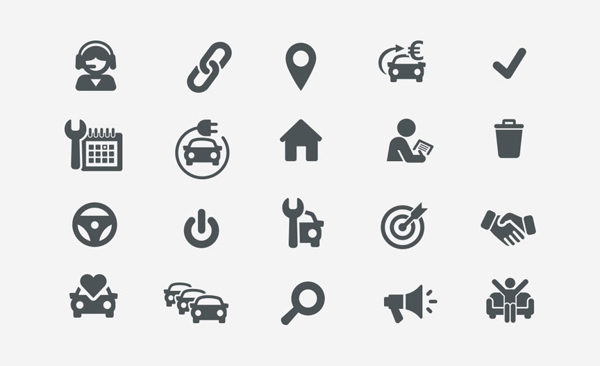 Gestaltung der Icons für die Website