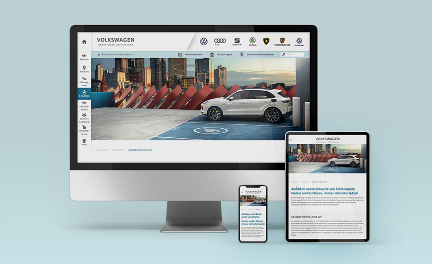 UI Design Projekt für Automobil-Website