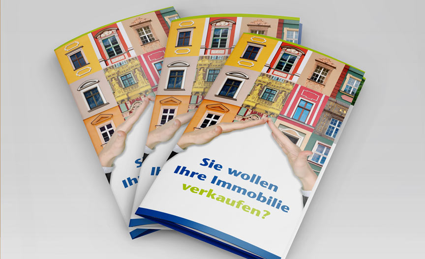 Werbe-Flyer für Immobilienfirma