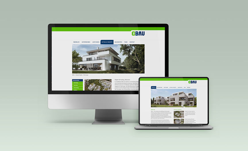 Website-Grafikdesign für Baufirma